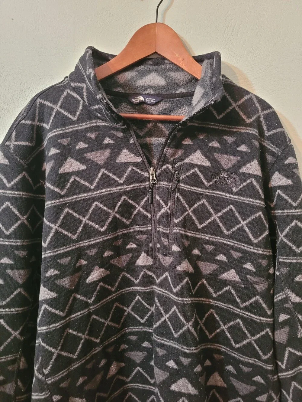 The North Face Fleece Pullover Jacket Geometric Pattern Size XXL